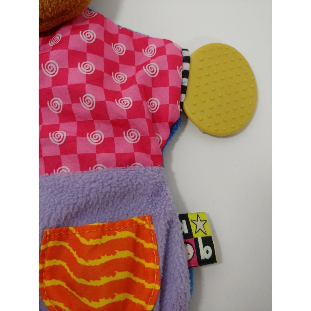Kids Preferred Teddy bear teether Security Blanket blue purple pink swirl stripe